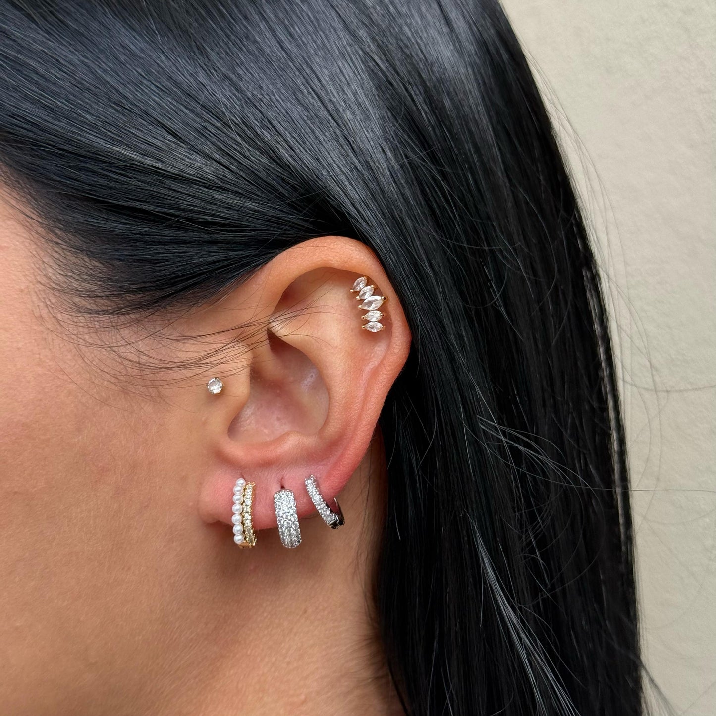 Orecchini Cerchietto con perline