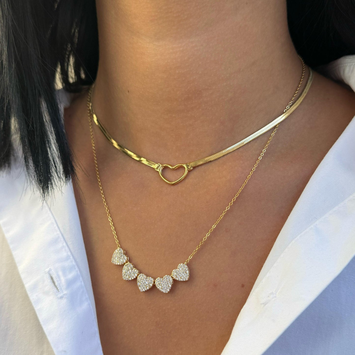 Collana Cinque Cuori