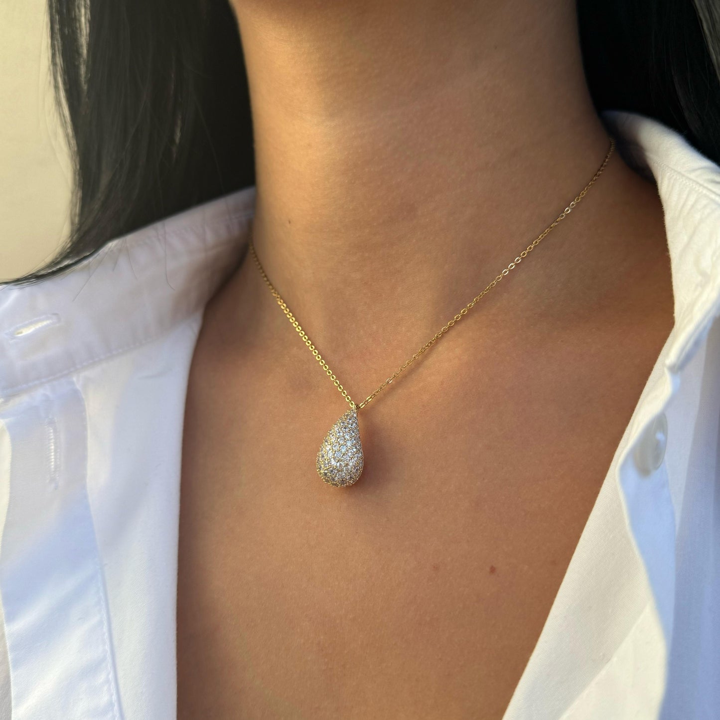 Collana Goccia Brillantinata