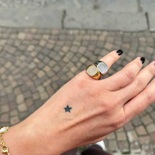 Anello Chevalier quadrato Strass