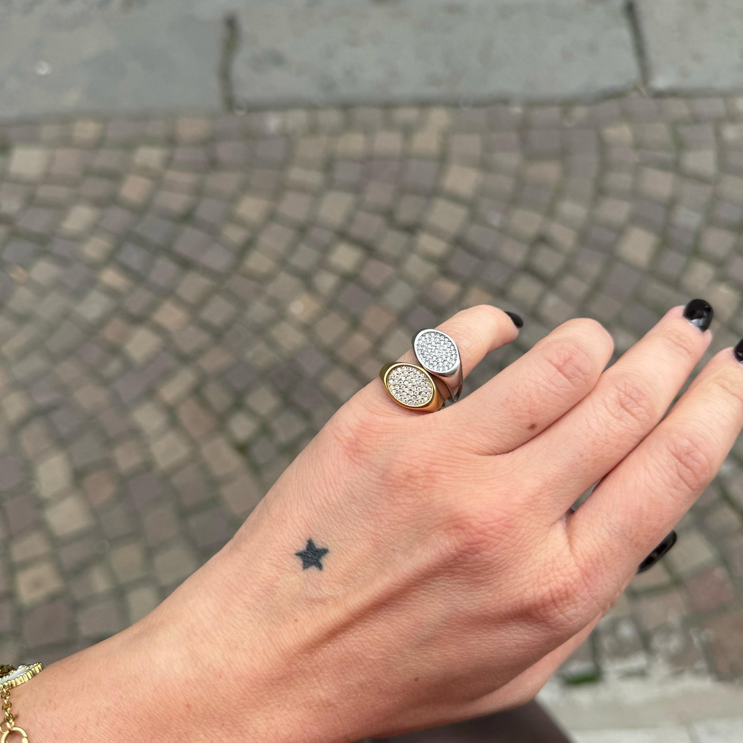 Anello Chevalier Tondo Strass