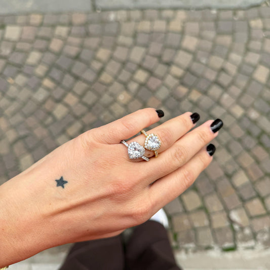 Anello cuore diamante
