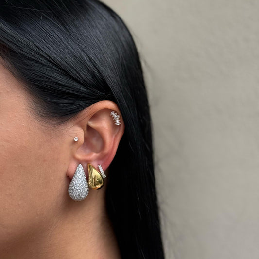 Orecchini goccia brillantinata