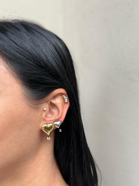 Orecchini Cuore Bombato