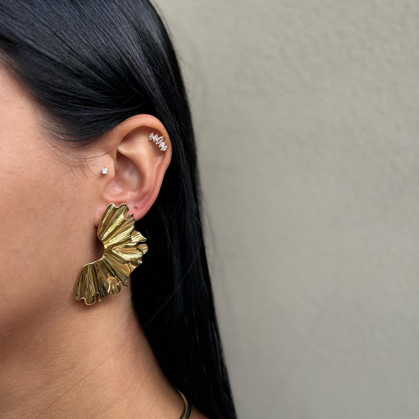 Orecchini Foglia placcata