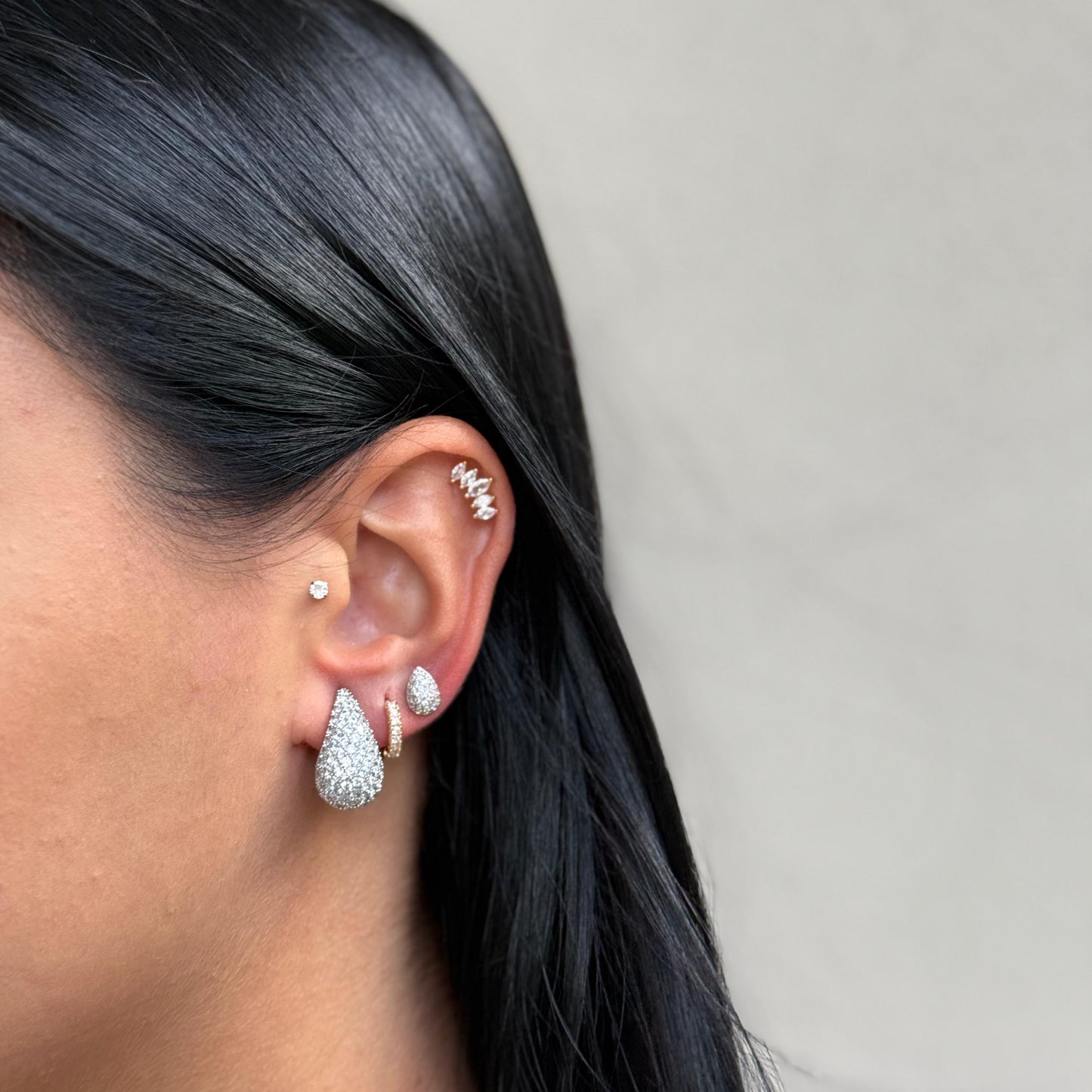 Orecchini Goccia Brillantinata mini