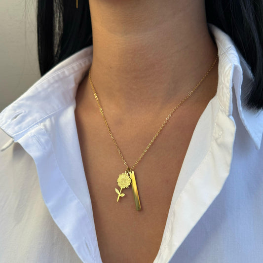 Collana Sunflower personalizzabile con incisione